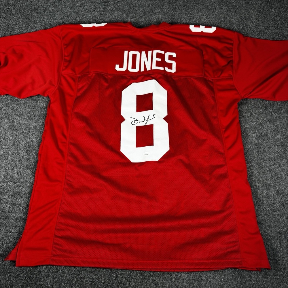 Daniel Jones New York Giants Autographed Custom Football Jersey JSA Hologram